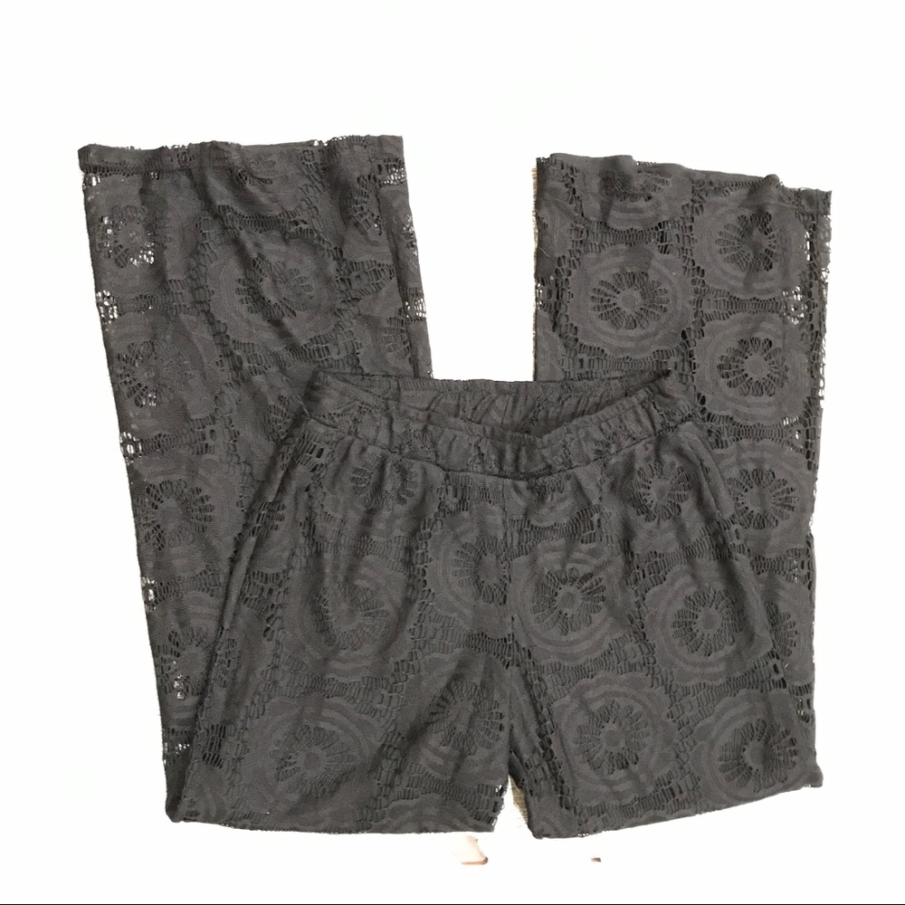 Black Lace Palazzo Pants